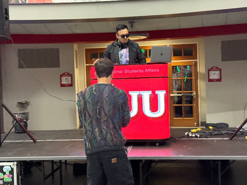 Curved portable LED counter display rented for an SUU event