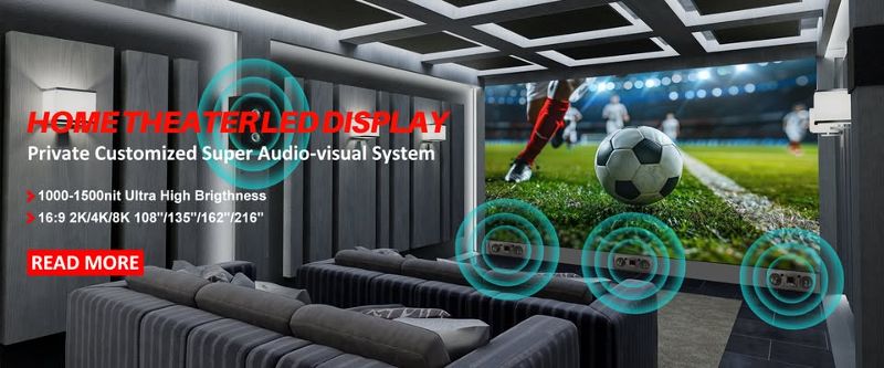 UHD LED video wall in a modern home theater