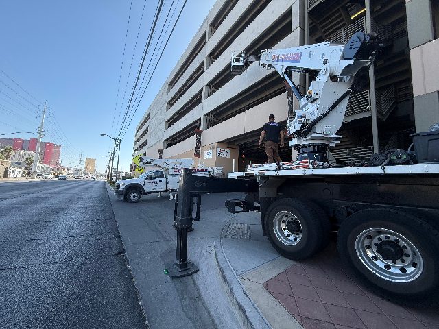 NGL C-Series 7x20 outdoor EMC at Bell Limousine, Las Vegas, NV (6.3 mm pixel pitch)